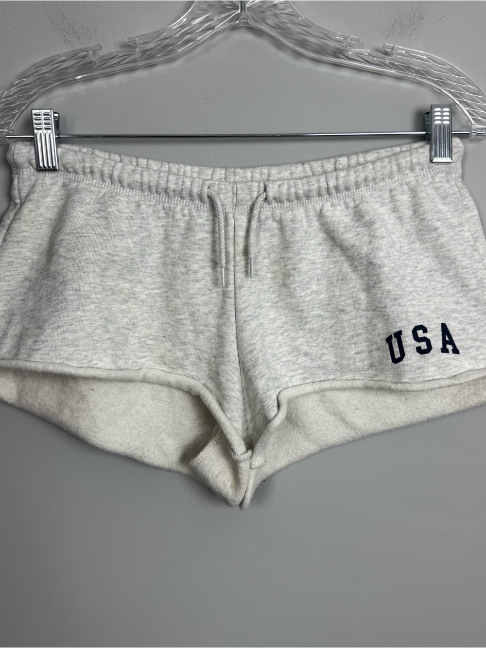 JOHN GALT | Grey USA Drawstring Lounge Sweat Shorts Women’s XS/Small - Picture 2 of 8